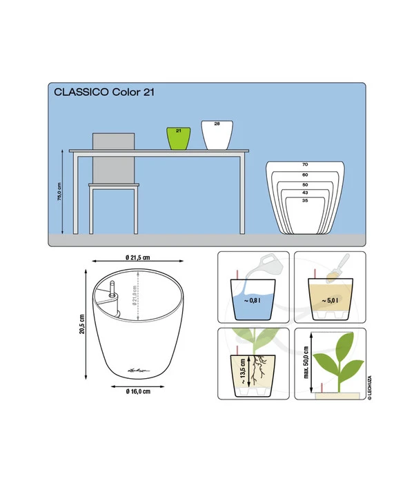 LECHUZA® CLASSICO Color, All-in-One-Set – Bild 9