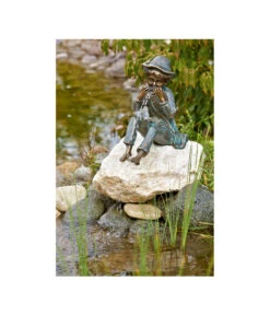 Rottenecker Bronzefigur Junge Til Mit Mundharmonika