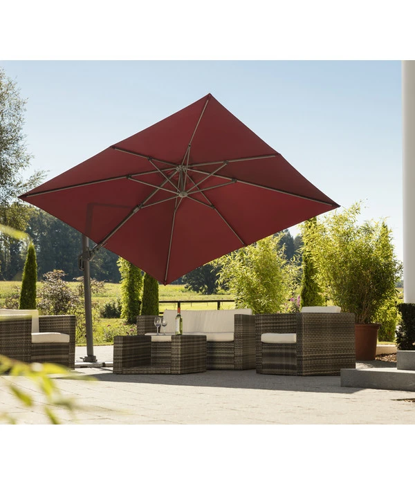 Schneider Ampelschirm Rhodos Twist, Quadratisch, Ca. B300/T300 Cm 2 Schneider Ampelschirm Rhodos Twist, Quadratisch, Ca. B300/T300 Cm – Bild 2