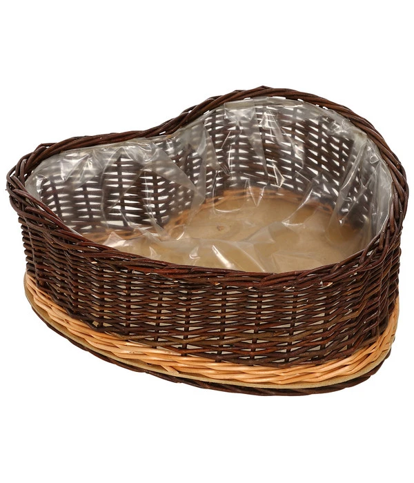 Dehner Weidenherz Mit Folie Ausgeschlagen, Braun, Ca. B35/H13/T35 Cm 1 Dehner Weidenherz Mit Folie Ausgeschlagen, Braun, Ca. B35/H13/T35 Cm