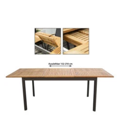 Dehner Teak-Ausziehtisch Colmar, Ca. B152-210/H76/T89 Cm -Gardena Store 2785608 WE IG 001 DehnerHolztischCalais