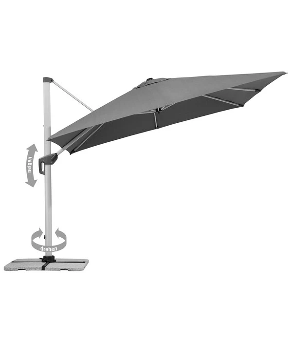 Schneider Premium Ampelschirm Monaco, Granitgrau, Quadratisch, Ca. B300/T300 Cm 2 Schneider Premium Ampelschirm Monaco, Granitgrau, Quadratisch, Ca. B300/T300 Cm – Bild 2