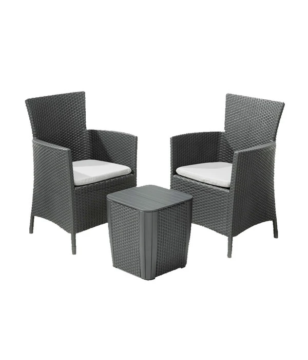 Best Balkon-Set Napoli, Graphit, 3-teilig 1 Best Balkon-Set Napoli, Graphit, 3-teilig