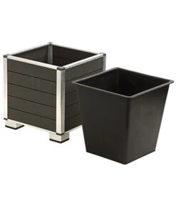 Dehner WPC-Topf Inkl. Kunststoff-Einsatz, Anthrazit -Gardena Store 3220589 WE DE 002 PolystoneTopfinklKunststoffEinsatzBlumentopf