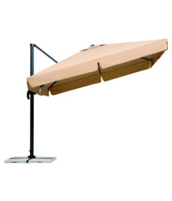 Schneider Classics Sonnenschirm Rhodos, Holzoptik, Quadratisch Ca. B300/T300 Cm -Gardena Store 3927571 BildD 002 SchneiderSonnenschirmRhodosAmpelschirmRhodosNatur
