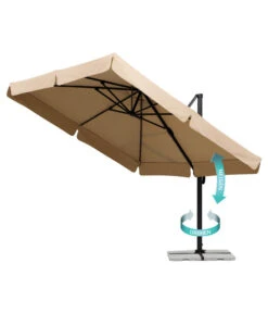 Schneider Classics Sonnenschirm Rhodos, Holzoptik, Quadratisch Ca. B300/T300 Cm -Gardena Store 3927571 BildD 003 SchneiderSonnenschirmRhodosAmpelschirmRhodosNatur