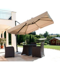 Schneider Classics Sonnenschirm Rhodos, Holzoptik, Quadratisch Ca. B300/T300 Cm -Gardena Store 3927571 BildM 002 SchneiderSonnenschirmRhodosAmpelschirmRhodosNatur
