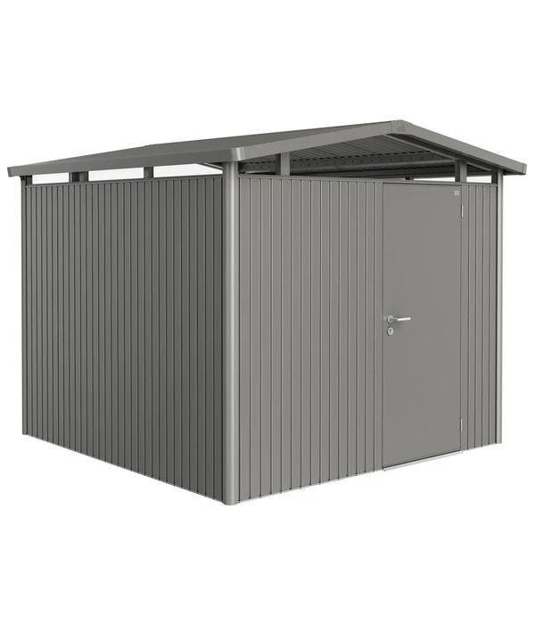 Biohort Metallgerätehaus Panorama® P4, Quarzgrau 1 Biohort Metallgerätehaus Panorama® P4, Quarzgrau