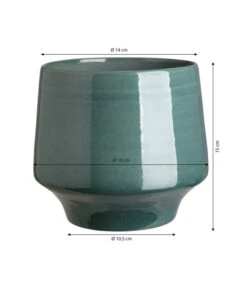 Dehner Keramik-Übertopf Elsa, Bauchig, Türkis -Gardena Store 4099883 WE BG 001 TopfElsaTuerkis