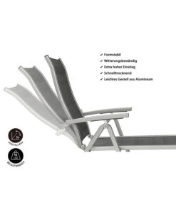 Dehner Gartenliege Chicago, Ca. B70/H72/T180 Cm 9 Dehner Gartenliege Chicago, Ca. B70/H72/T180 Cm -Gardena Store 4210258 WE IG 001 DehnerGartenliegeChicago