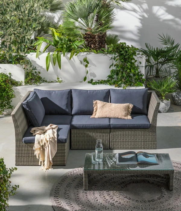 Dehner Geflecht-Lounge Rom, 4-teilig 7 Dehner Geflecht-Lounge Rom, 4-teilig – Bild 7