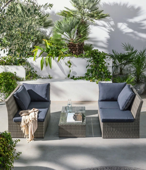 Dehner Geflecht-Lounge Rom, 4-teilig 8 Dehner Geflecht-Lounge Rom, 4-teilig – Bild 8