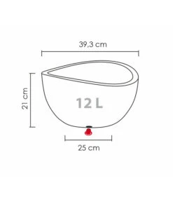 Scheurich Kunststoff-Topf Wave Globe, Rund, Ca. Ø39,3/H21 Cm 12 Scheurich Kunststoff-Topf Wave Globe, Rund, Ca. Ø39,3/H21 Cm -Gardena Store 4498150 WE BG 001 ScheurichTopfWaveGlobe