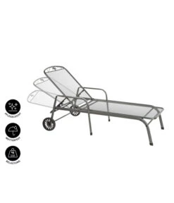 MWH Gartenliege Savoy, Ca. B81/H52/T187 Cm -Gardena Store 5312897 WE IG 001 MwhGartenliegeSavoyMetLiegeSavoyEGrau