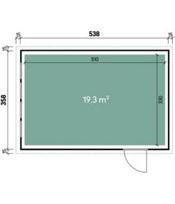 Wolff Finnhaus Garage Eleganto 3654, Ca. B568/H260/T388 Cm -Gardena Store 6618623 WE BG 001 FinnhausGeraetehaus
