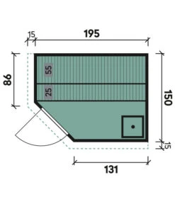Wolff Finnhaus Innensauna De Luxe Helia, Ca. B210/H202/T165 Cm -Gardena Store 6618847 WE BG 001 FinnhausInnensaunadeluxeHelia