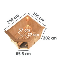Wolff Finnhaus Innensauna De Luxe Helia, Ca. B210/H202/T165 Cm -Gardena Store 6618847 WE BG 002 FinnhausInnensaunadeluxeHelia