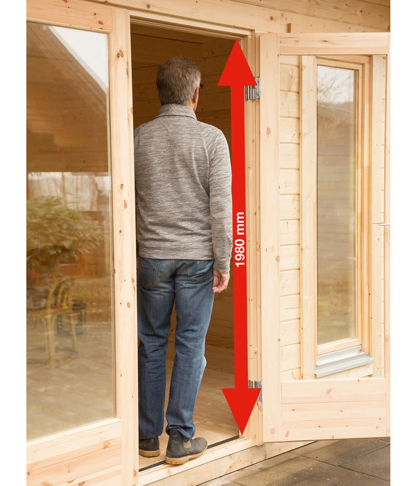 Wolff Finnhaus Gartenhaus Trondheim 70-B, Inkl. Seitendach Links 17 Wolff Finnhaus Gartenhaus Trondheim 70-B, Inkl. Seitendach Links – Bild 17