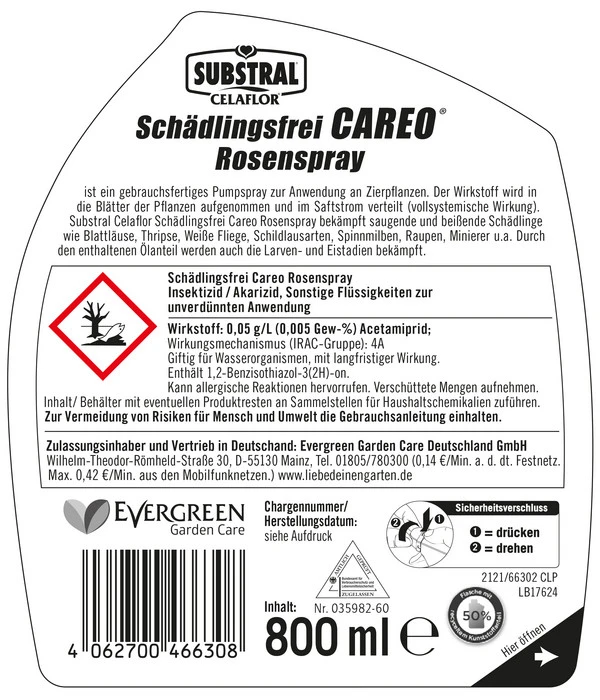 Substral® Celaflor® Schädlingsfrei Careo® Rosenspray, 800 Ml 2 Substral® Celaflor® Schädlingsfrei Careo® Rosenspray, 800 Ml – Bild 2