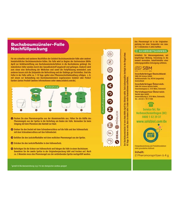 Solabiol Buchsbaumzünsler-Falle Nachfüllpackung, 8 G 2 Solabiol Buchsbaumzünsler-Falle Nachfüllpackung, 8 G – Bild 2