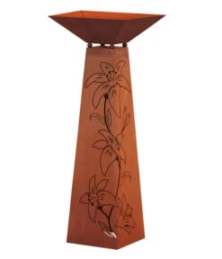 Ferrum Metall-Trapez-Säule Flower, Ca. B30/H116,5/T30 Cm