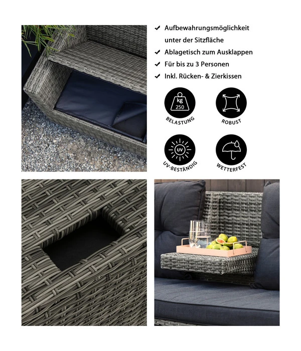 Dehner Flecht-Truhenbank Föhr, 3-Sitzer 8 Dehner Flecht-Truhenbank Föhr, 3-Sitzer – Bild 8