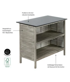 Dehner Bartisch Southampton, Ca. B115/H105/T65 Cm 12 Dehner Bartisch Southampton, Ca. B115/H105/T65 Cm -Gardena Store 6713390 WE IG 001 BarSouthamptonGrauNEU