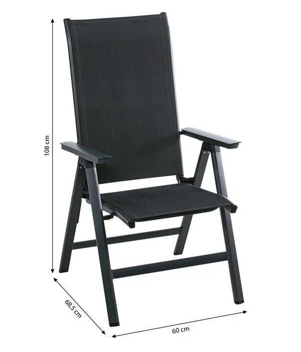 Dehner Klappsessel Cleveland, Dunkelgrau 6 Dehner Klappsessel Cleveland, Dunkelgrau – Bild 6