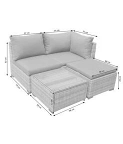 Dehner Balkonset Como, 4-teilig -Gardena Store 6894166 WE DE 001 BalkonSetComoSkizze