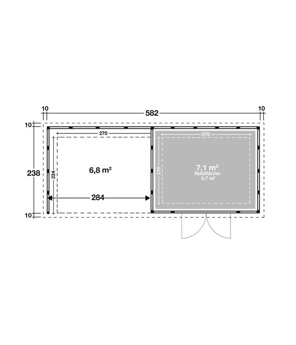 Wolff Finnhaus Metallgerätehaus Eleganto 3024, Inkl. Lounge Links, Ca. B602/H227/T258 Cm 3 Wolff Finnhaus Metallgerätehaus Eleganto 3024, Inkl. Lounge Links, Ca. B602/H227/T258 Cm – Bild 3