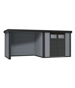 Wolff Finnhaus Metallgerätehaus Eleganto 3024, Inkl. Lounge Links, Ca. B602/H227/T258 Cm