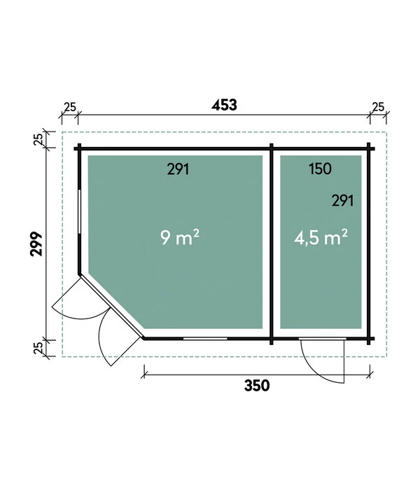 Wolff Finnhaus Gartenhaus Maja 40-B/2, Ca. B503/H228/T349 Cm 3 Wolff Finnhaus Gartenhaus Maja 40-B/2, Ca. B503/H228/T349 Cm – Bild 3