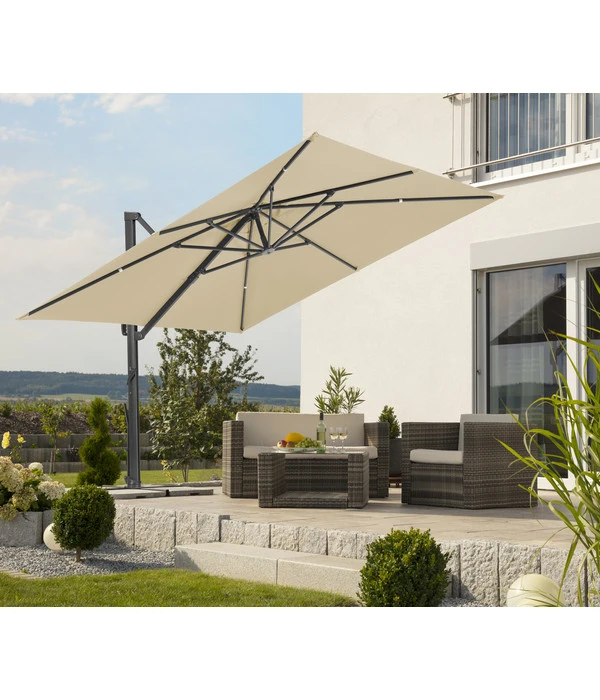 Schneider Ampelschirm Rhodos Smart, Quadratisch, Ca. B300/T300 Cm 5 Schneider Ampelschirm Rhodos Smart, Quadratisch, Ca. B300/T300 Cm – Bild 5