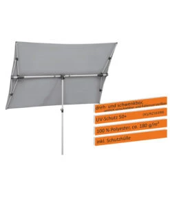 Schneider Sonnenschirm Novara, Rechteckig, Ca. B190/T140 Cm -Gardena Store 6953541 WE IG 001 SchneiderSonnenschirmNovarasilvergrau