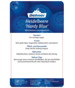 Heidelbeere 'Hardyblue' -Gardena Store 7665490 HeidelbeereHardyblue Etikett 2